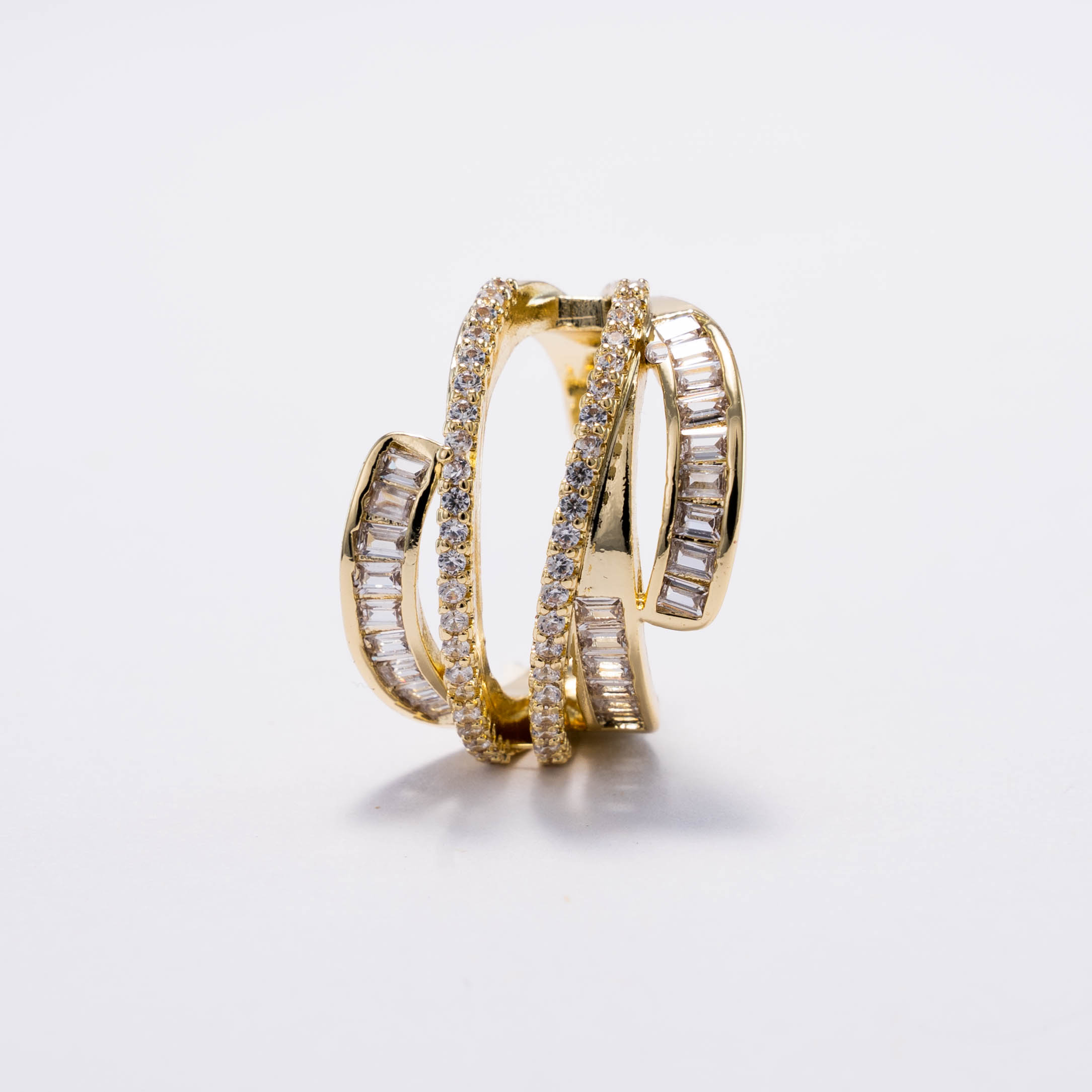 Anillo Cruzado Brillante