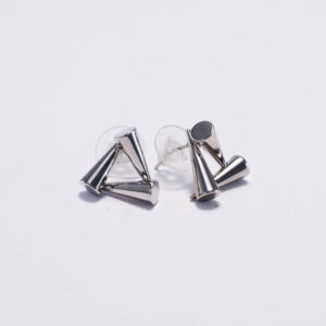 Pendientes Tridimensional Plateado