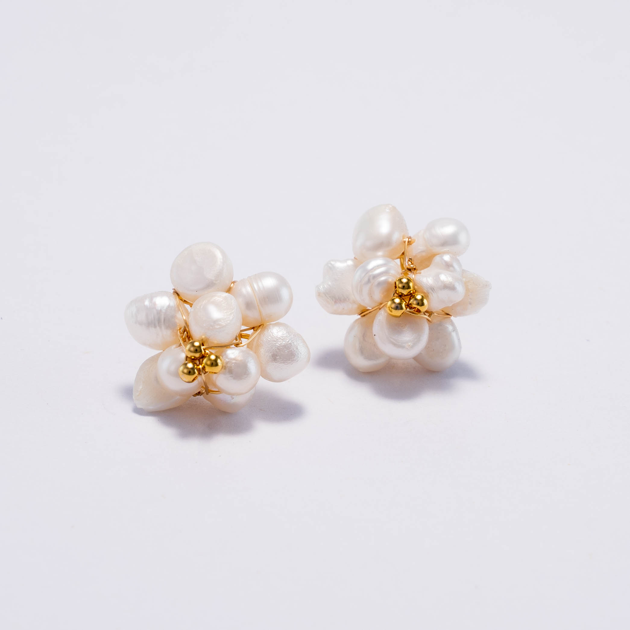 Pendientes De Flor Perlas