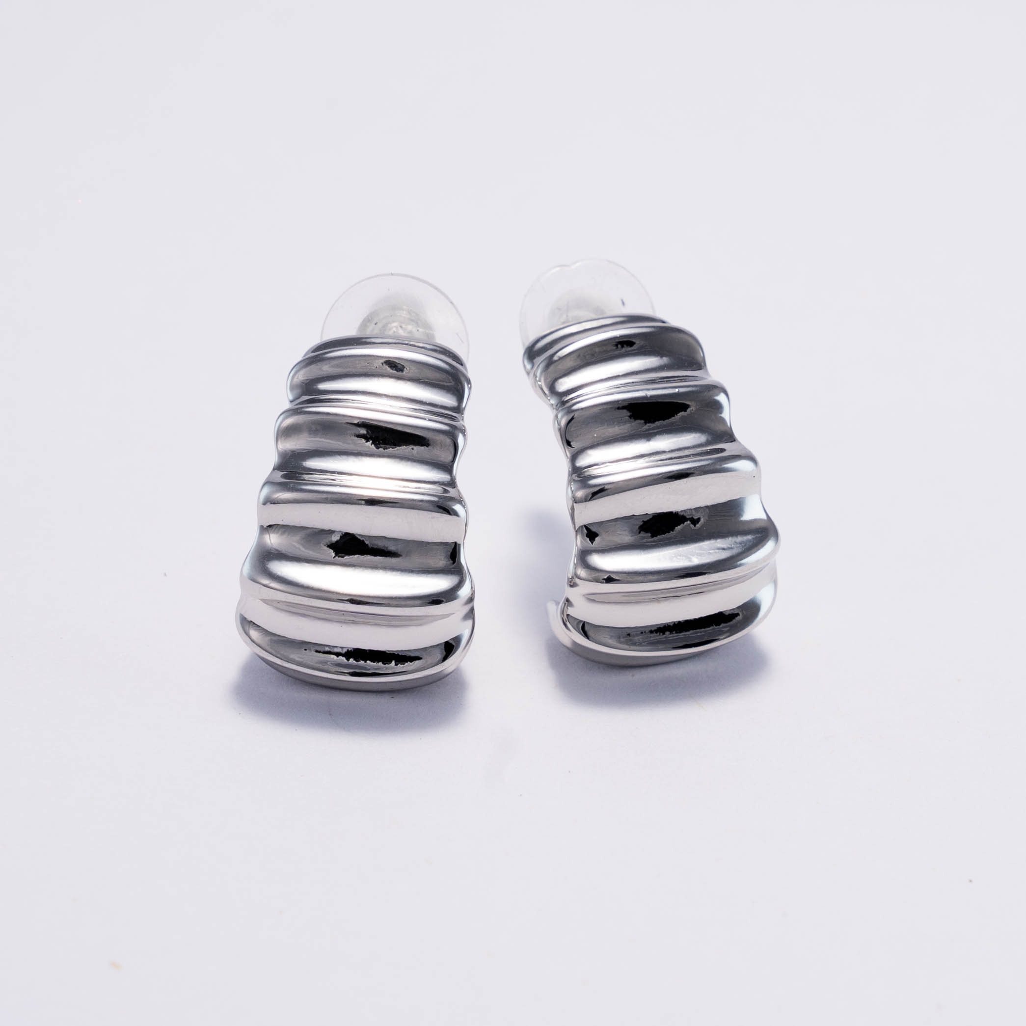Pendientes Plateados Contemporáneo