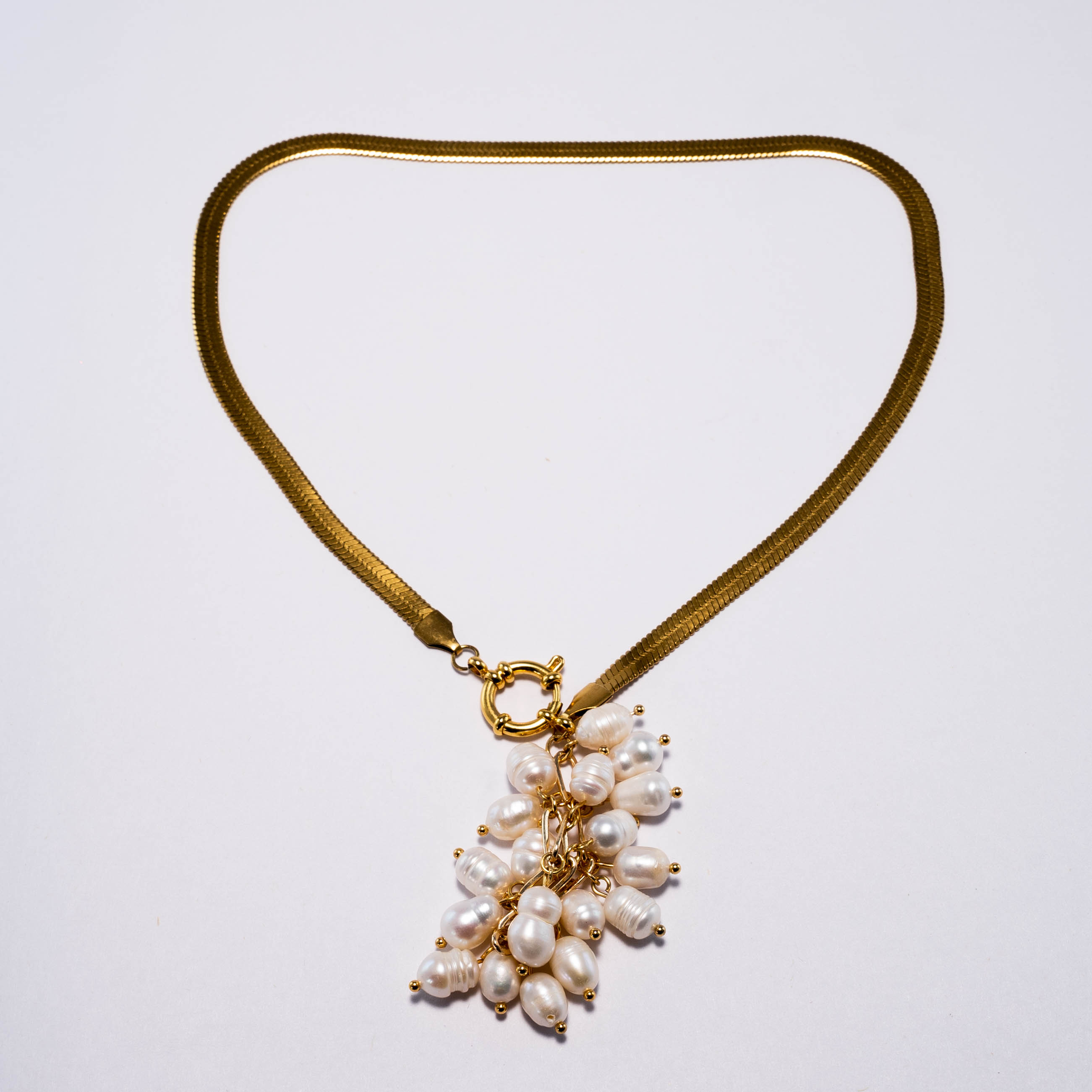 Collar Dorado De Perlas