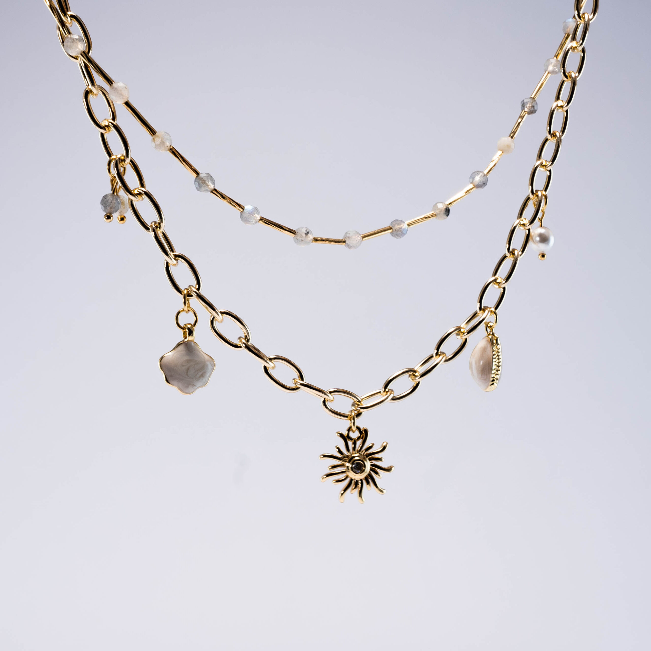 Collar De Sol Con Perlas