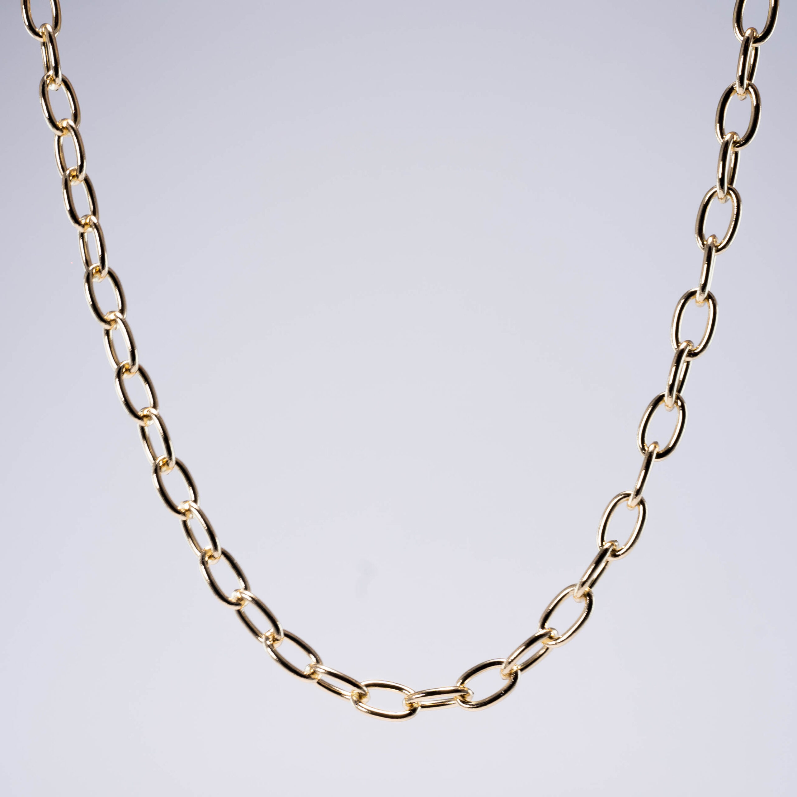 Cadena Ovalada De Oro