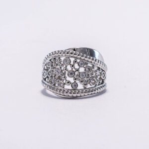 Anillo Floral Plateado
