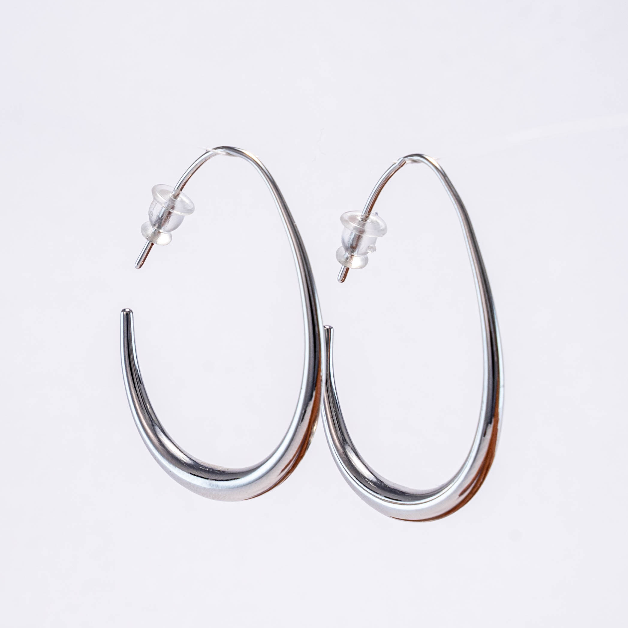 Aretes Ovalados Plateados