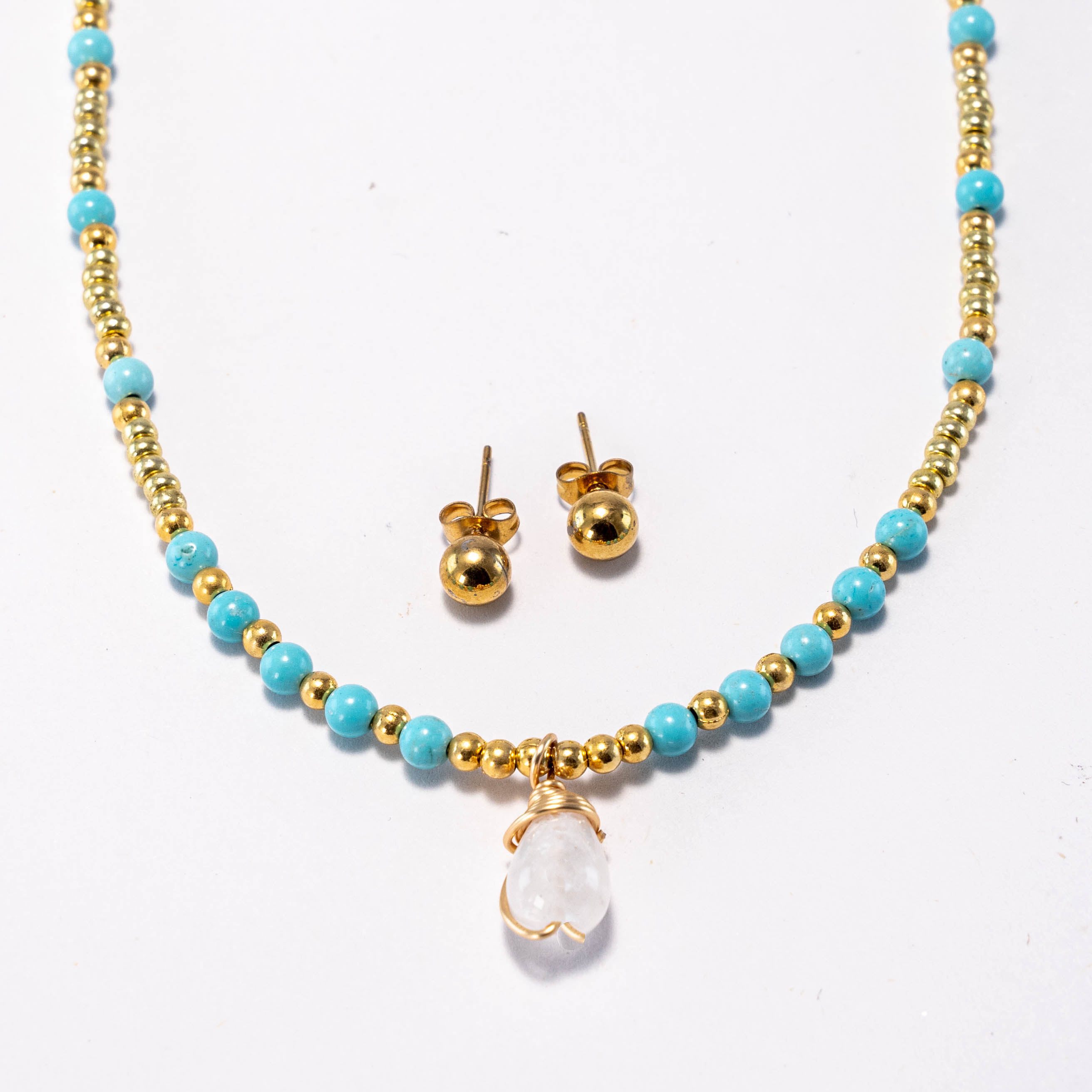 Set Collar De Ópalo Verde