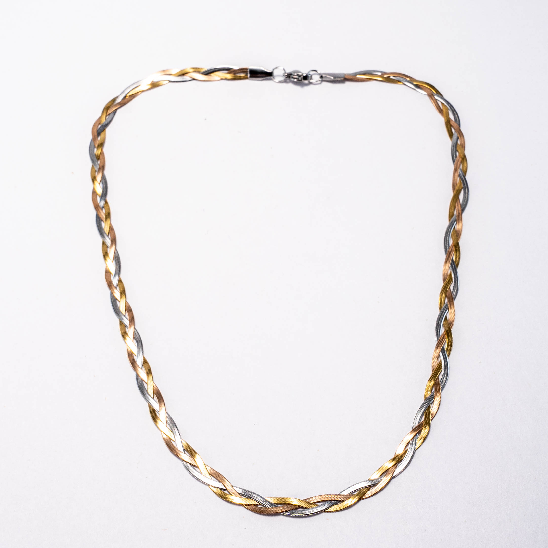 Cadena Bi-Color Trenzada