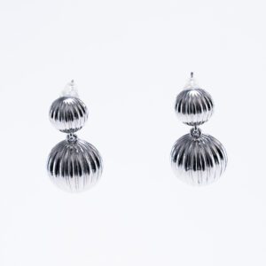 Aretes Doble Bola Texturizada
