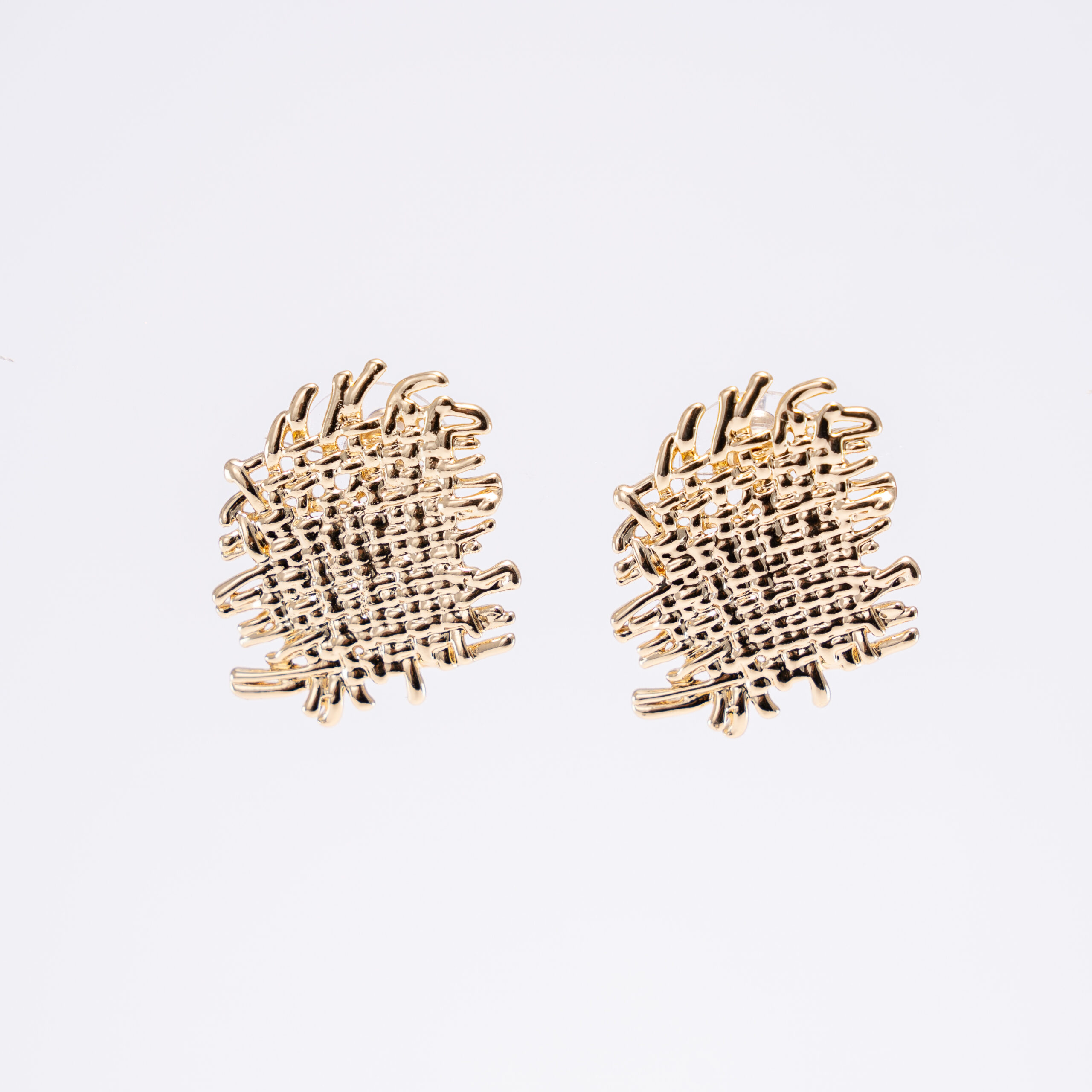 Aretes De Tejido Dorados