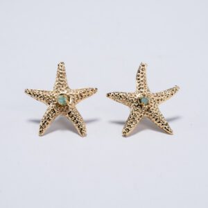 Aretes estrella de mar esmeralda
