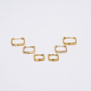 Conjunto de aretes Silueta cuadrada dorado