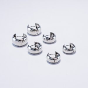 Conjunto de aretes Chunky plateado