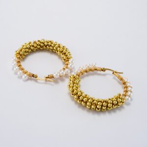 Aretes Dúo Perla Dorada