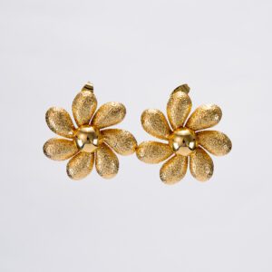 Aretes flor bloom dorada