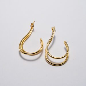 Aretes Doble Aro Ondulado