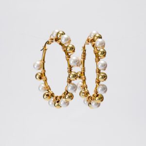 Aretes estela perlada