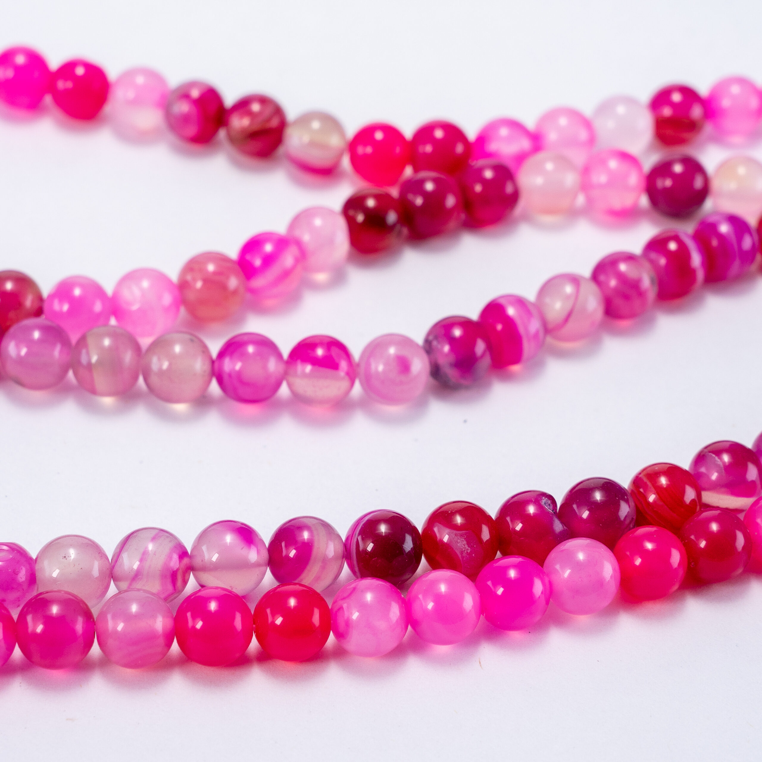 Sarta Ágata fucsia 6mm