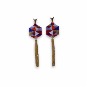 Aretes Miyuki Hexa Rojo