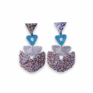 Aretes Miyuki Abanico multicolor