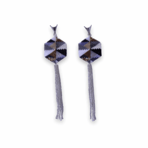 Aretes Miyuki Hexa Azul