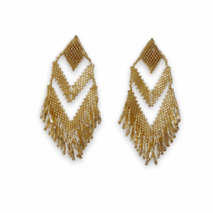Aretes Miyuki Flecos Dorado