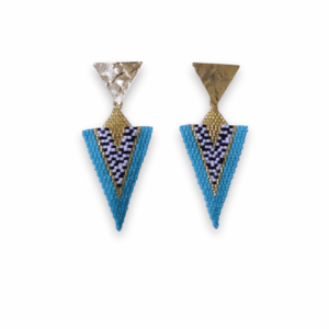 Aretes Miyuki Lanza Azul