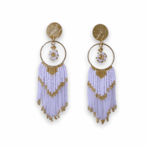 Aretes Miyuki Sueños Blanco dorado