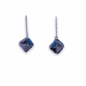 Aretes Miyuki cubo Gris azul