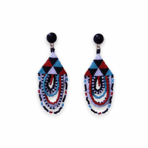 Aretes Miyuki Encanto Azul rojo