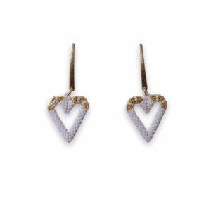 Aretes Miyuki Corazón Blanco
