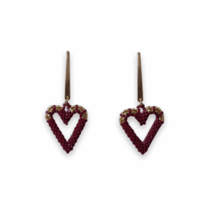 Aretes Miyuki Corazón Vino tonto