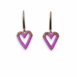 Aretes Miyuki Corazón Rosa