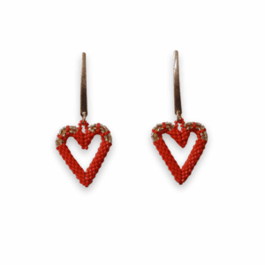 Aretes Miyuki Corazón Rojo