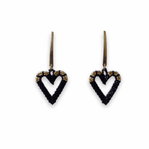 Aretes Miyuki Corazón Negro