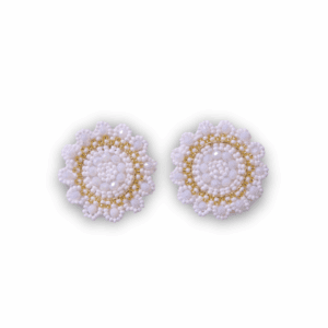 Aretas Mostacilla Flor Mediana Blanco