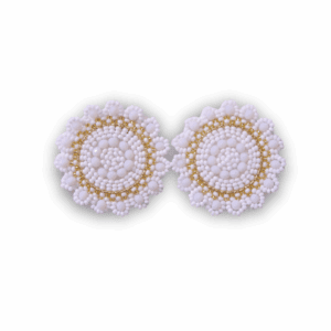 Aretas Mostacilla Flor grande Blanco