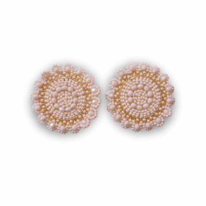 Aretas Mostacilla Flor grande Salmón