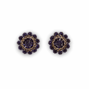 Aretas Mostacilla Mandala pequeña Morado dorado