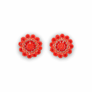 Aretas Mostacilla Mandala pequeña Rojo