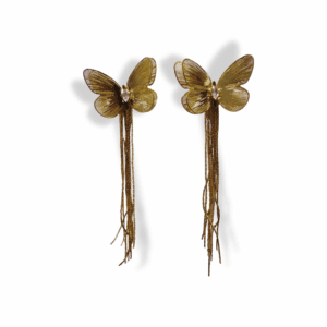 Aretes Rodio Mariposa colgante