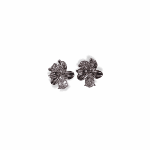Aretes Rodio Flor de plata