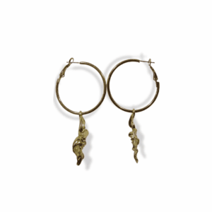 Aretes Rodio Flor colgante